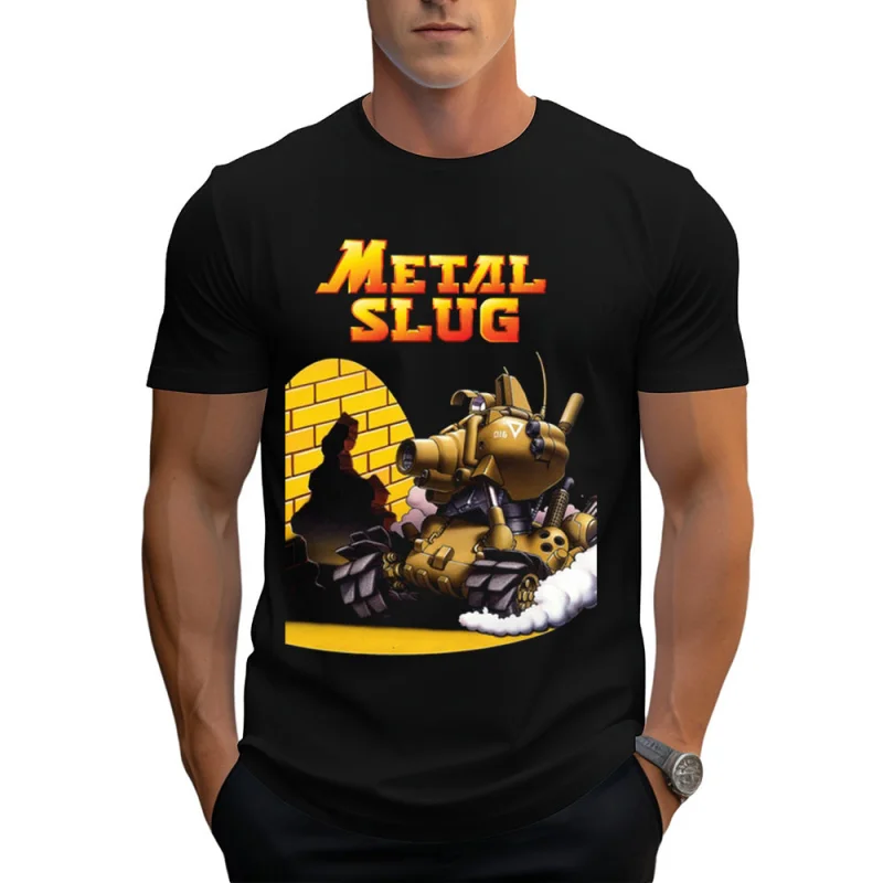 

Metal Slug (1997) Heavy Machine Gun Arcade Gift T shirt Full Army Shooting War Game Graphic clothes All size Tops cartoon Tee