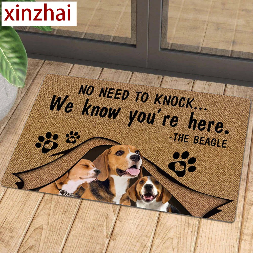 CLOOCL No Need To Knock Beagle Doormat 3D Absorbent Non-slip Doormat for Bedroom Kitchen Bathroom Home Decor Mat Drop Shipping