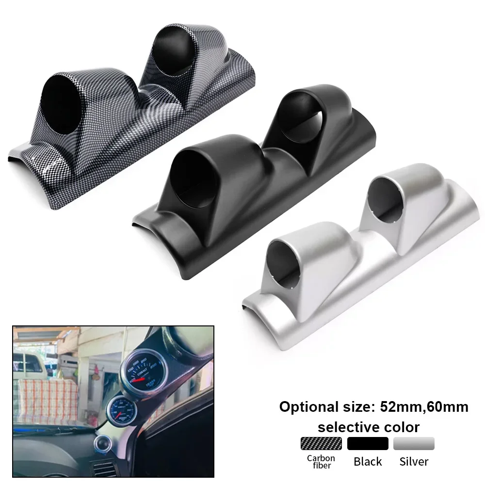 52mm 60mm Universal Car 2 Hole Left/Right Hand  Auto Dual Holes A-Pillar Holes Double Hose Guage Holder Pod Modified Instrument