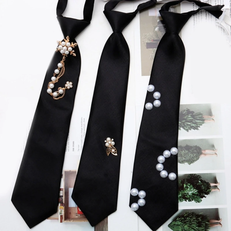 

1pc/3pcs Trendy Clip Closure Necktie for Ladies Business Banquet Uniform Necktie DXAA