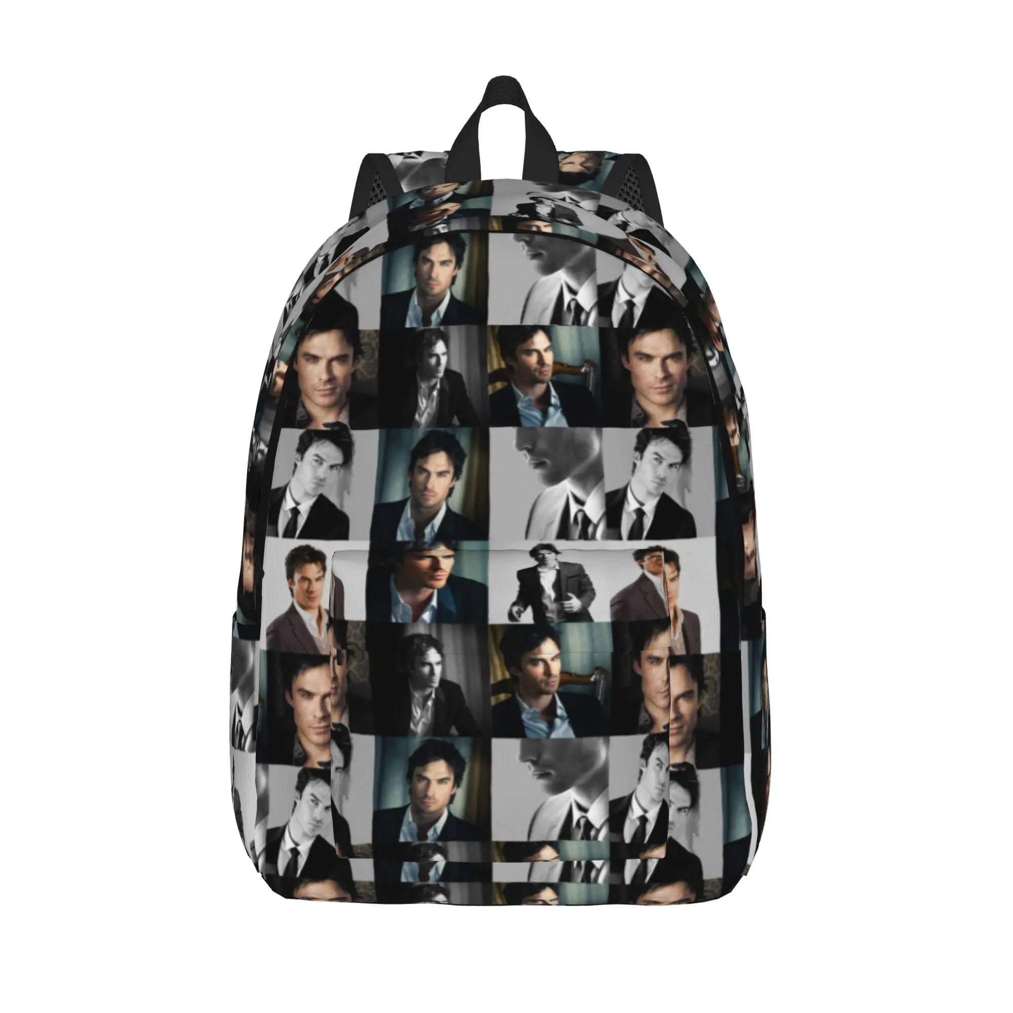 Ian Somerhalder collage Sagittarius Fashion Backpack Gift Student tvd the vampire diaries Daypack Men Women Laptop Canvas Bags