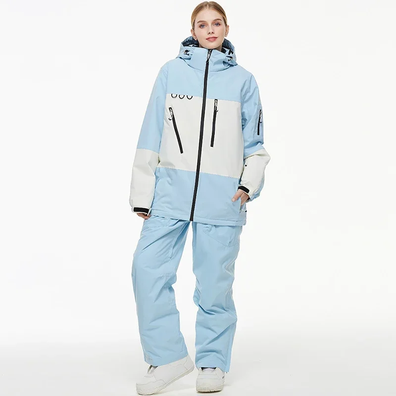 Baju terusan hangat pria wanita, jumpsuit olahraga Ski set 2025, overall salju tahan air hangat luar ruangan