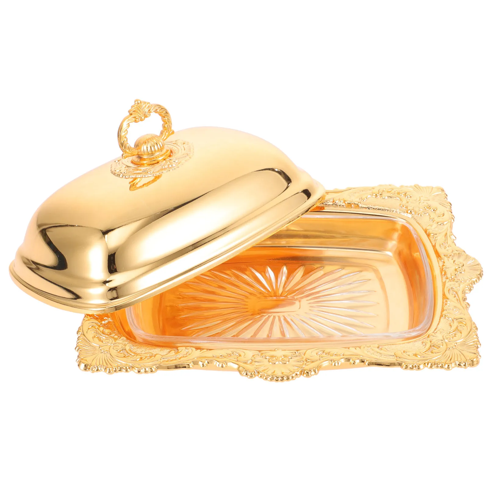 

1Set Dish Lid Metal Design Cheese Box Fresh Preservation Smooth Surface Easy Clean Home Kitchen Storage