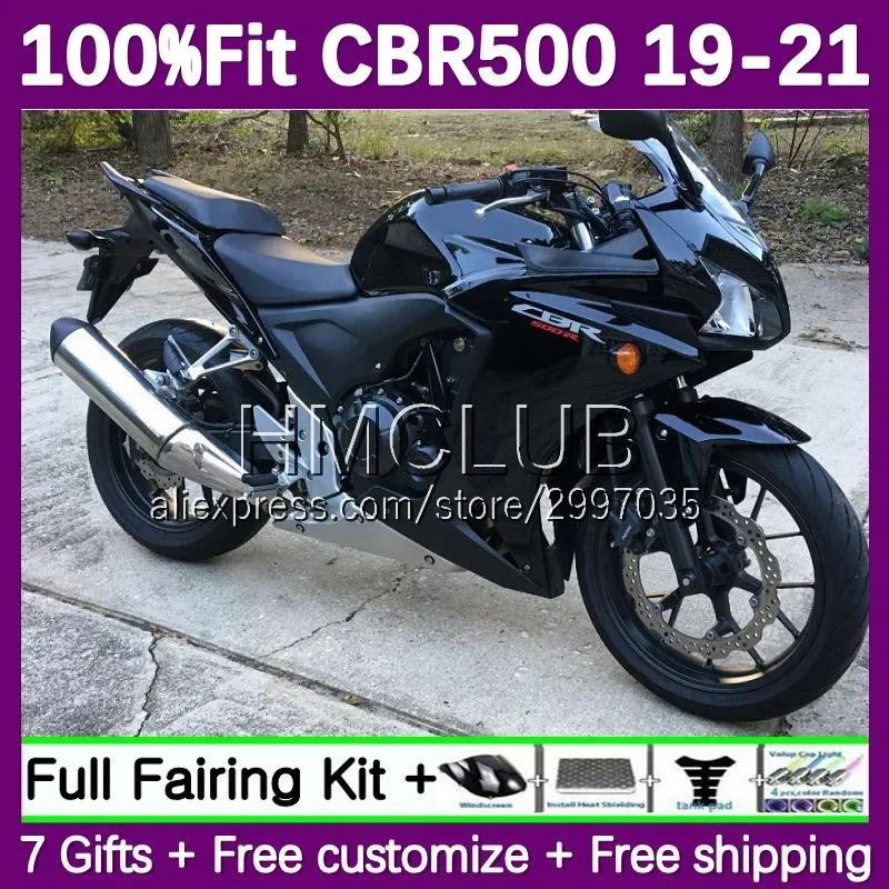 Injection Fairing For HONDA CBR500 CBR 500R 500 R RR CC 19 20 21 46No.90 CBR500RR 500CC stock black CBR500R 2019 2020 2021 Body