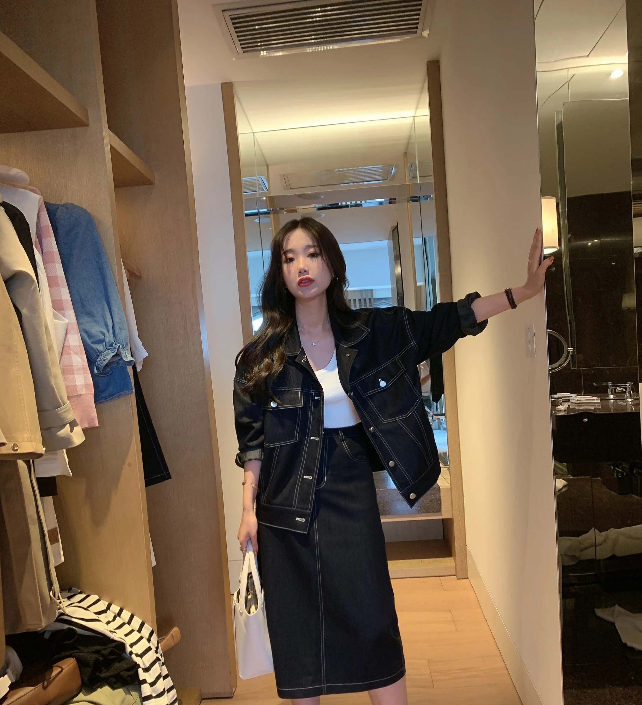 

Loose Cotton Denim Jaet for Women Small Size Casual ort Top Button Closure Pure Color Sweet Sle Polyester Cotton Viscos...