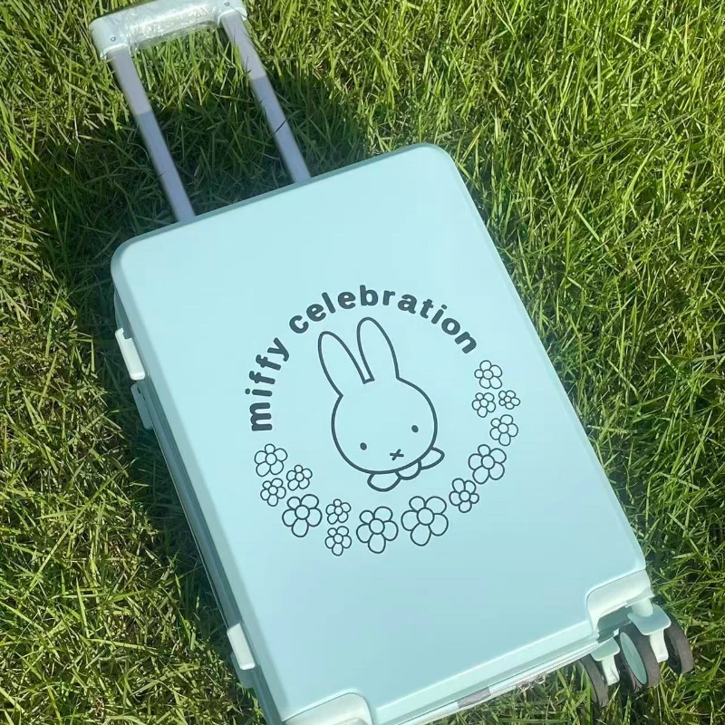 Cartoon Kawaii Miffy Lightweight Trolley Case Travel Fashion New Style Universal Wheel Large Capacity Storage Wear-resistant New