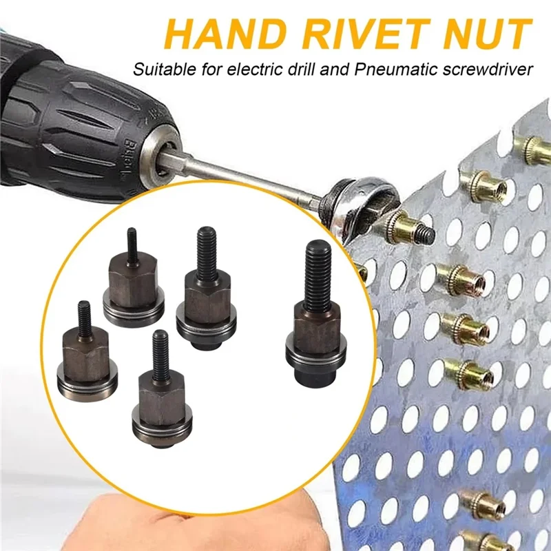 

AB66-Rivnut Tool Accessory Riveter 5Pcs M3-M8 Hand Rivet Nut Head For Nuts For Simple Installation
