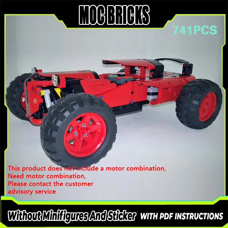 

Speed Racing Car Model MOC Building Bricks Red Off-Road Vehicle Modular Technology Gifts Holiday Assemble Children Toys Suit