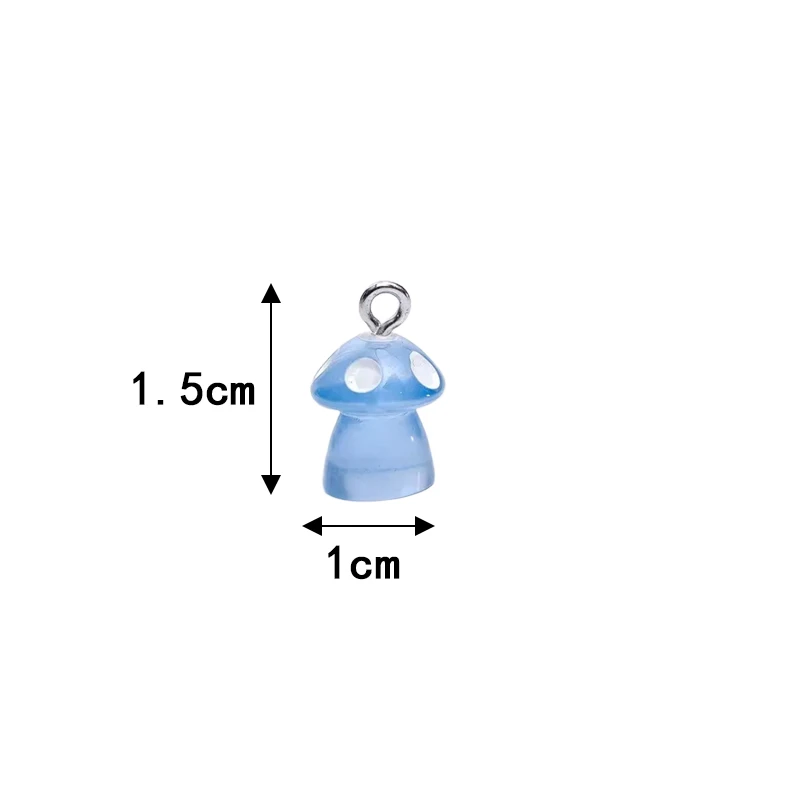 10pcs Luminous Mushroom Charms Resin Pendants For Jewelry Making Accessories DIY Earrings Necklace Keychain image 6