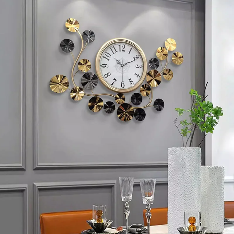 침묵 미적 벽시계 아트 벽화 대형 인테리어 럭셔리 디지털 벽시계 레스토랑 Horloge Murale 홈 인테리어