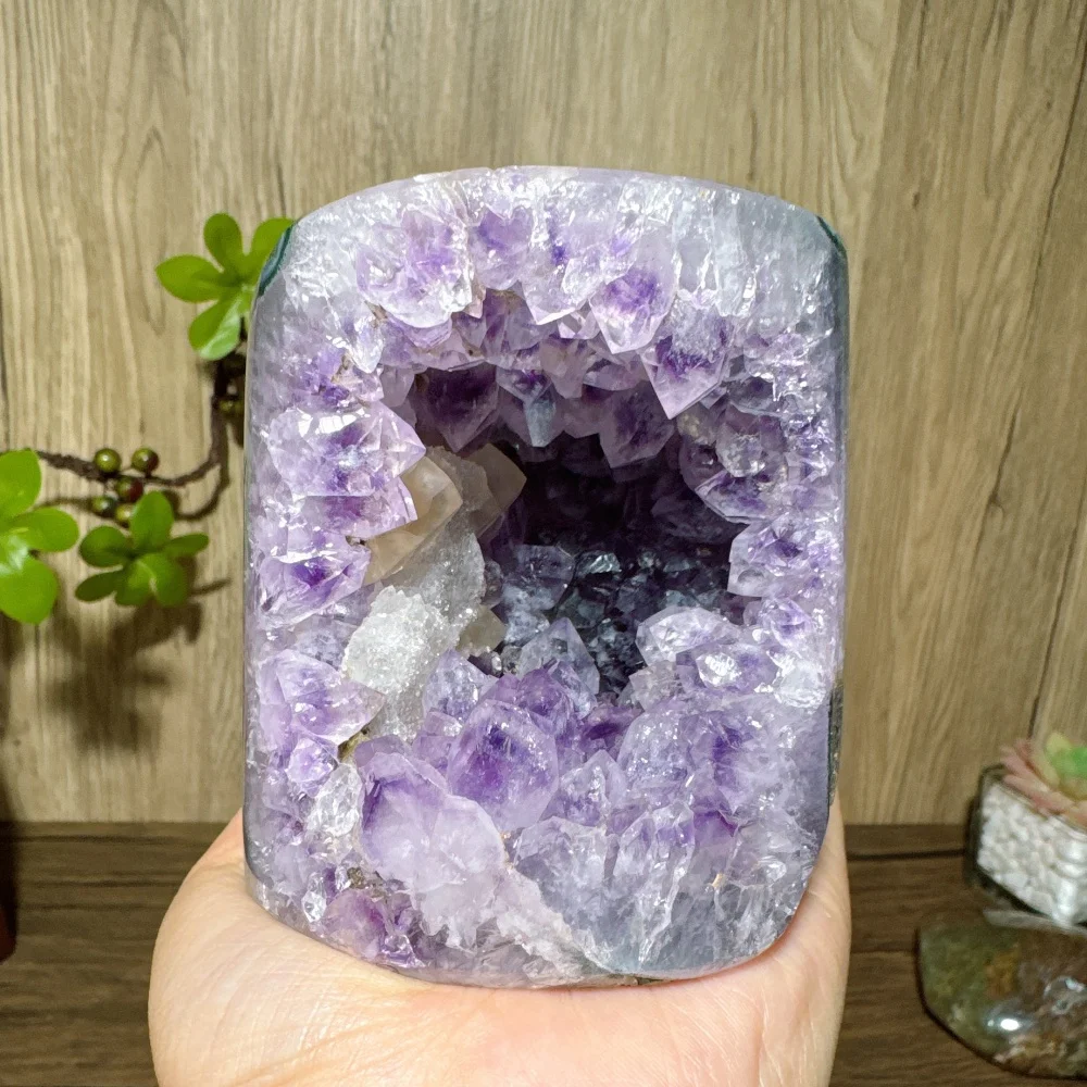 Natural Unique Agate Amethyst Cluster Symbiosis Caclite Free Form Stone Healing Crystal Reiki Energy Home Decor Ornament Gift