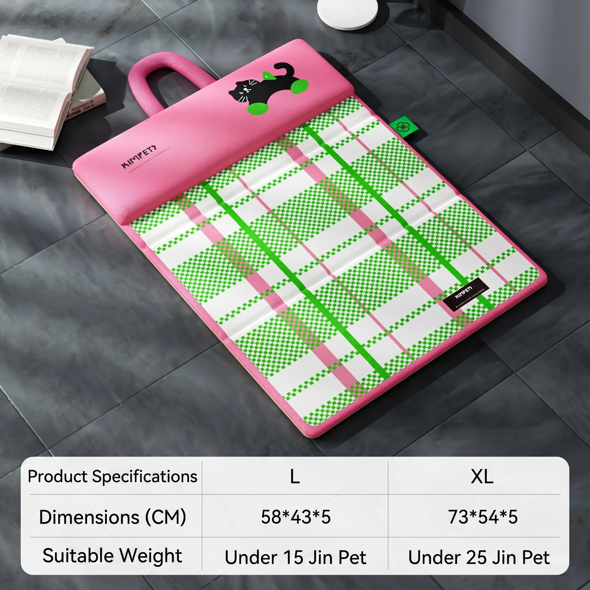 Portable Pet Cooling Mat With Pillow Foldable Dog Ice Bed Waterproof Summer Cooling Pad Double-Sided Travel Mat For Large Dogs_voghion.com