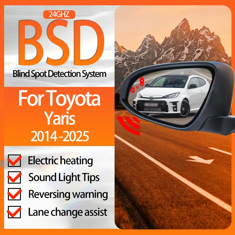 Car Drive Mirror BSD BSM BSAFor Toyota YARiS L 2014 2015 2016-2025 Blind Spot Assist System Change Lane Aided Rear Radar Sensor