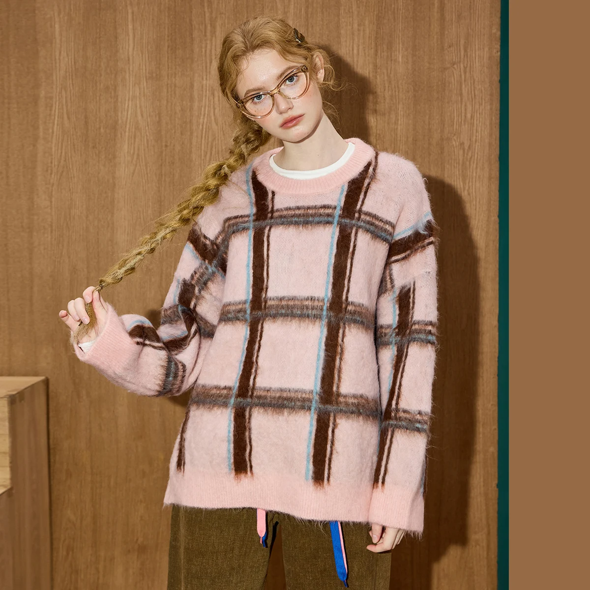 

Coolhut Retro Chic Women's Oversized Sweater Color Block Slouchy Knit Pullover Loose Fit Chunky Crewneck Casual Winter Cozy Top