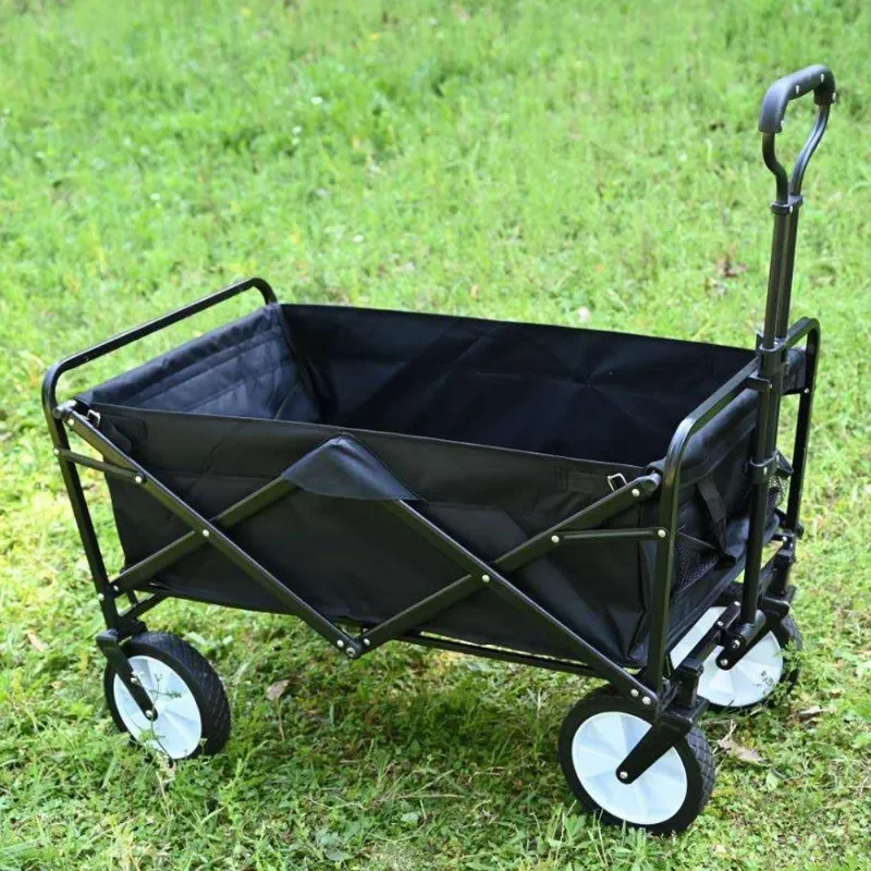 Wheelbarrow outdoor camp car four-wheeled hand-pulled camping car foldable storage car ground stall car