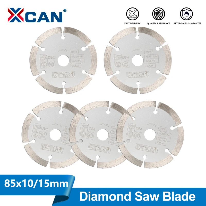 

XCAN 1/5 шт. алмазный диск для сухой резки, дисковая пила, 85 мм, режущее полотно для мрамора, бетона, керамики, гранита, режущие инструменты