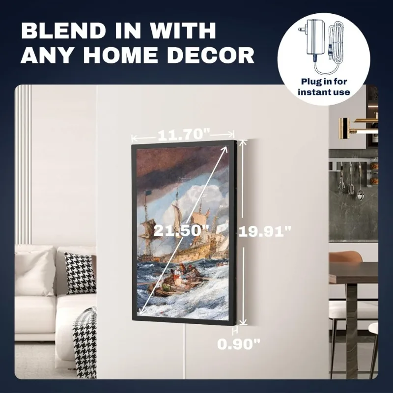 Cornice digitale grande da 21,5 pollici Touchscreen WiFi Display FHD IPS 32 GB Telecomando Montaggio a parete App Condivisione e-mail USB