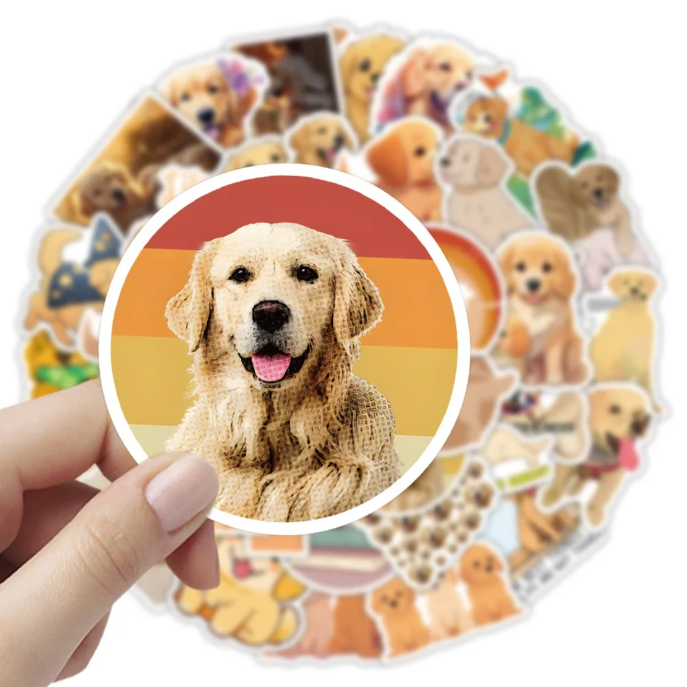 10/30/54 個ゴールデンレトリバー漫画ステッカーかわいい犬ステッカーかわいい動物のおもちゃ荷物ラップトップギターバイク装飾デカール