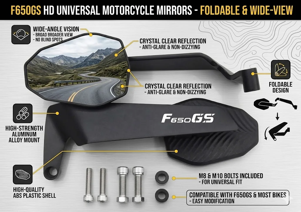 Espejos retrovisores laterales modificados tipo ala de viento para motocicleta, accesorio para BMW F650-GS F-650GS F650GS F650 GS F 650 GS F650-GS 2012 2013