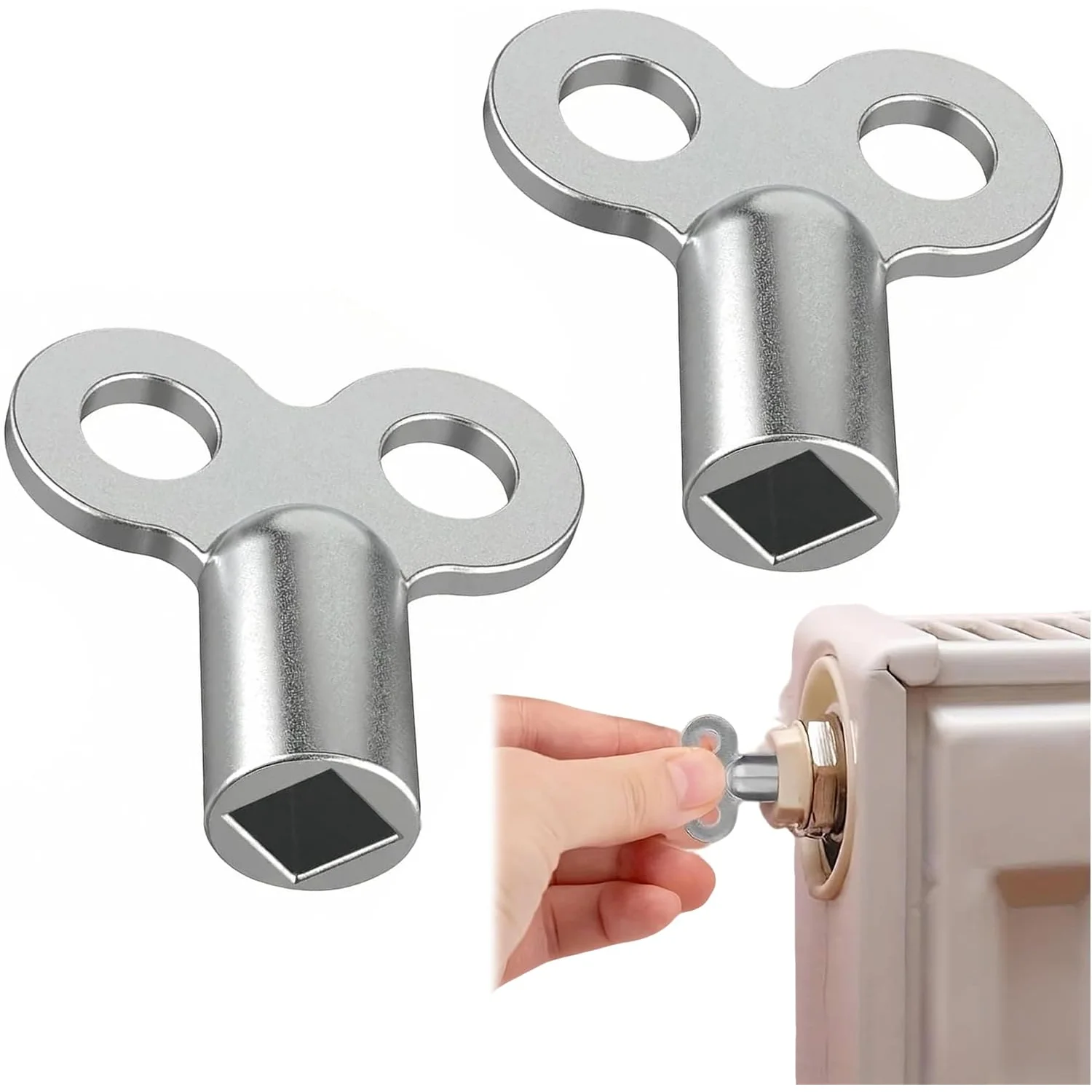 2Pcs/Set Zinc Alloy Radiator Exhaust Valve Key 5×5mm Square EU Standard Thread Heating Bleed Key Radiator Accessories Tool