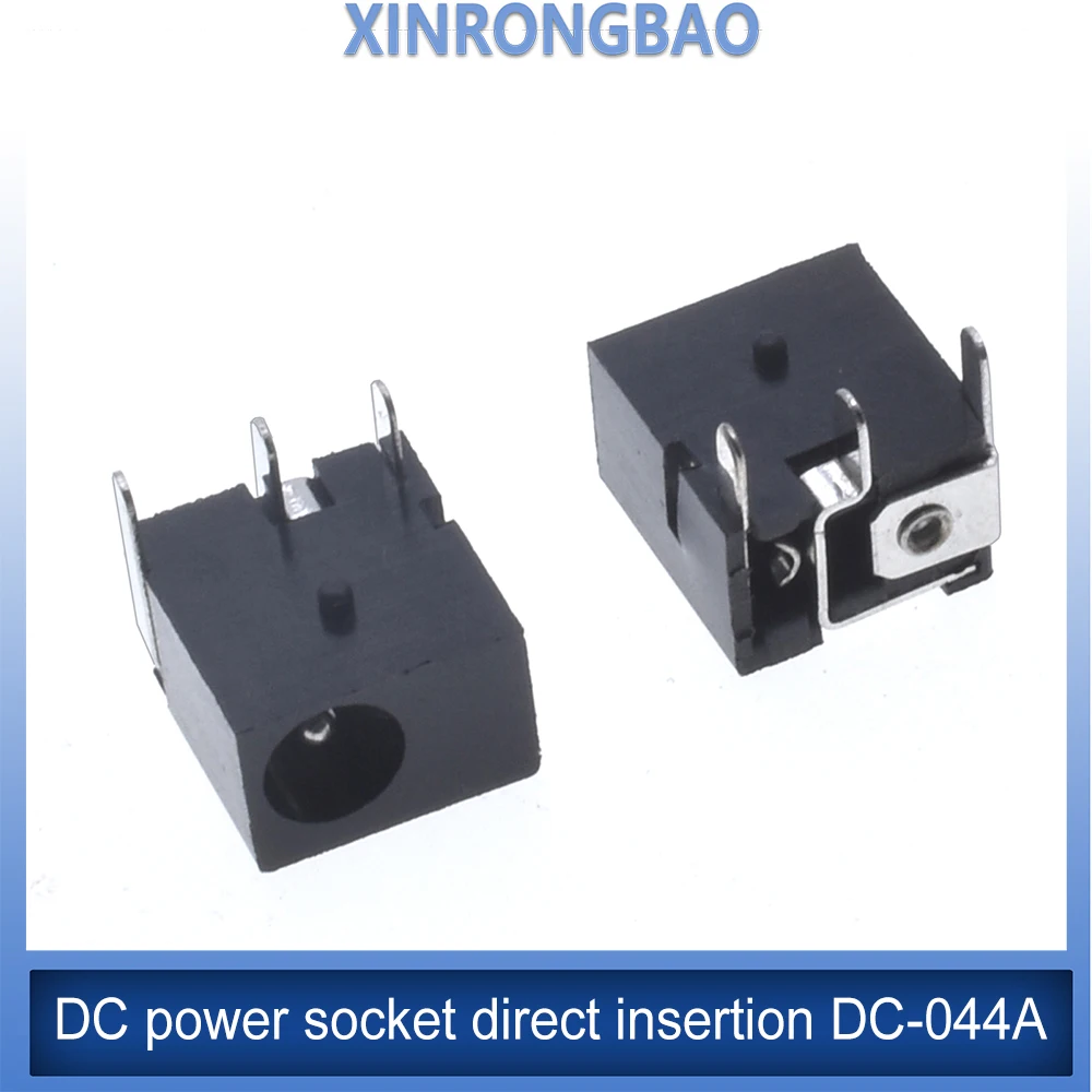 10 Pcs DC power socket 5.5 * 2.1MM/2.0MM pin DC-044A connector, 3-pin horizontal straight plug-in high-quality male and female