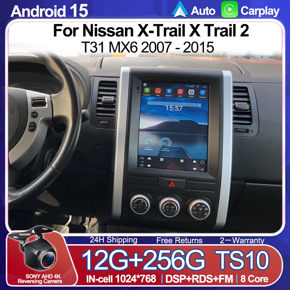 Radio Multimedia para Auto con Pantalla de 9.7 Pulgadas, Android 16, para Nissan X-Trail X Trail 2 T31 MX6 2007-2015, GPS, Carplay, 2din, 5G