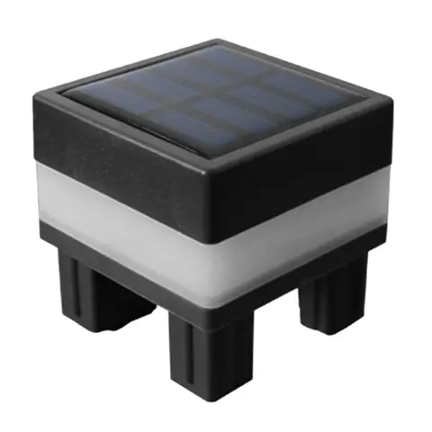 7x7cm Square Solar Powered LED Waterproof Pillar Fence Light Outdoor Post Cap Lamp Aluminum Column White Warm Lamp