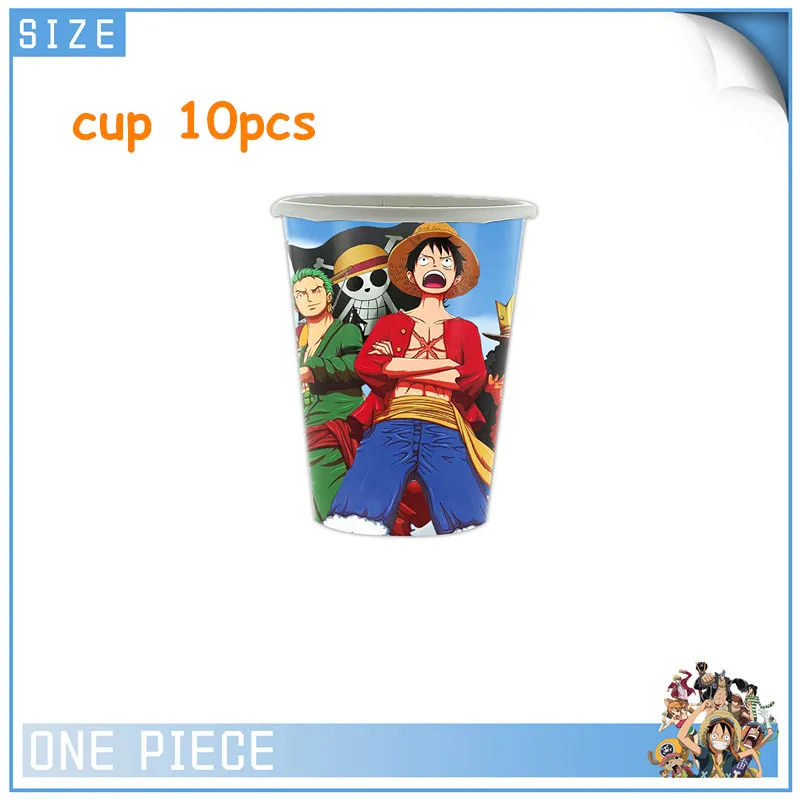 ONE PIECE Luffy Zoro Birthday Decoration Paper Tableware Supplies Baby Shower Cup Plate Balloons Decor Kids Cartoon Tattoo Toy