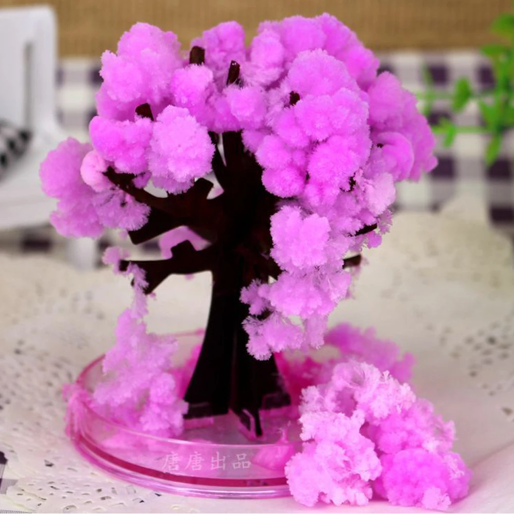 

1 PCS Pink Desktop Cherry Blossom Cool Japan!ThumbsUp!Magic Japanese Sakura Tree-Brand New Made in Japan Paper Trees Toys Funny