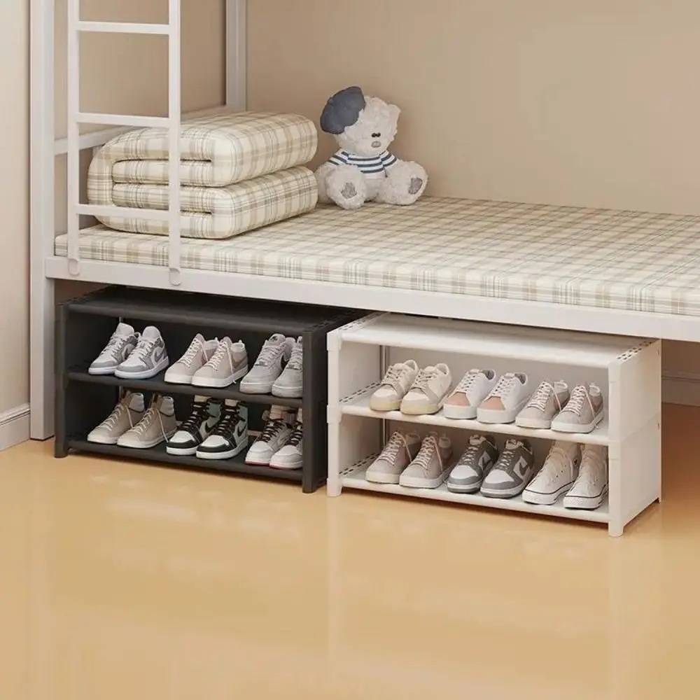 

Dust Proof Cover Long Shoe Rack Space Saving Free Standing Shoe Cabinet Double Row Easy To Install Shoe Storage Shelf Bedroom