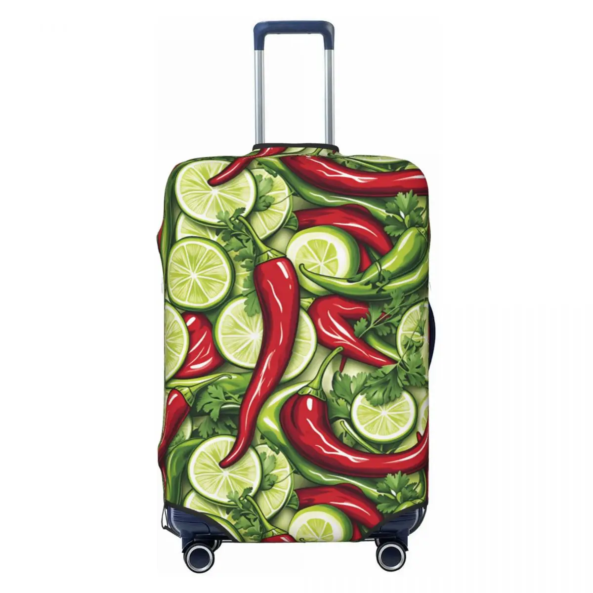 Custom Lime Chili Cilantro Mexican Food Pattern Luggage Cover Fashion Suitcase Protector Covers Suit For 18-32 inch