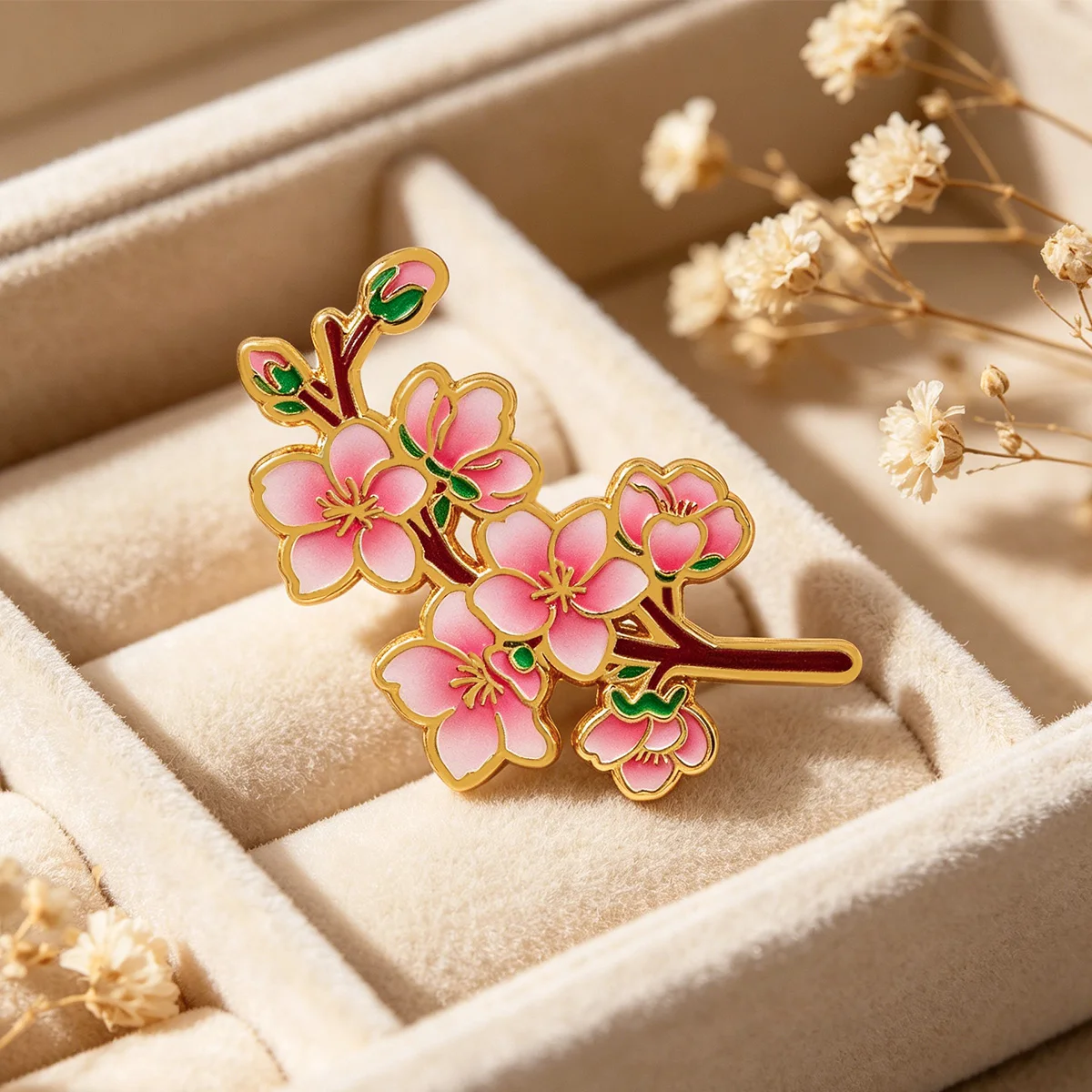 Cherry Blossom Enamel Pin Sakura Brooch Lapel Pins Badge on Backpack Clothing Accessories Fashion Jewelry Friends Gifts