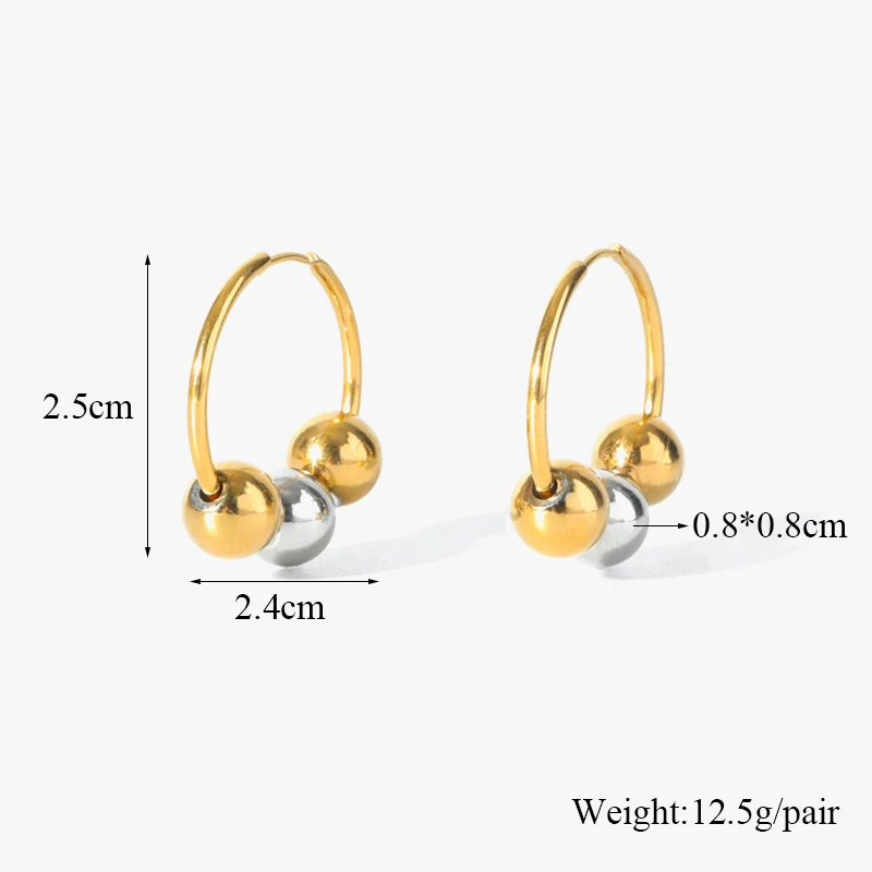 EILIECK 316L Edelstahl Perlen Ohrringe Halskette Schmuckset Mode Party Minimalistischer Metall 18K Vergoldeter Charm-Schmuck – Detail 12