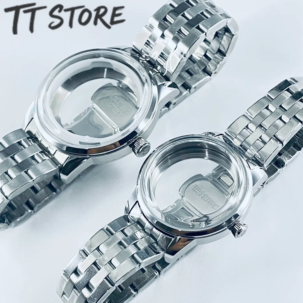 Stainless Steel Watch Case 33MM/40MM Arch Glass Transparent Backcover Silver for NH35 NH38 Movement Cocktails Watch Accessories