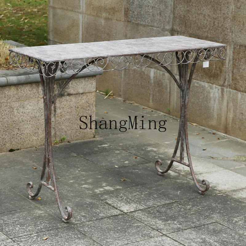 FG wrought iron flower stand balcony shelf floor-to-ceiling flower pot stand outdoor courtyard villa garden decoration