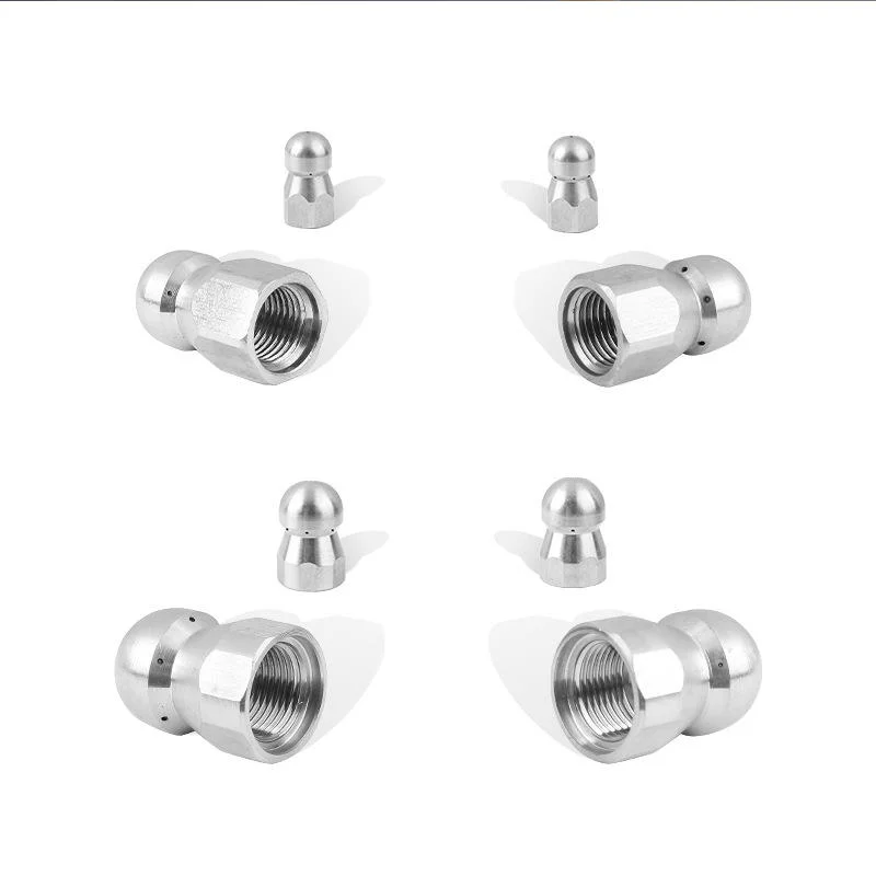 High Pressure Cleaning Machine Nozzle Head 1/4 3/8 for Pipeline Dredging Municipal Cleaning Water Drill Replacement Accessories