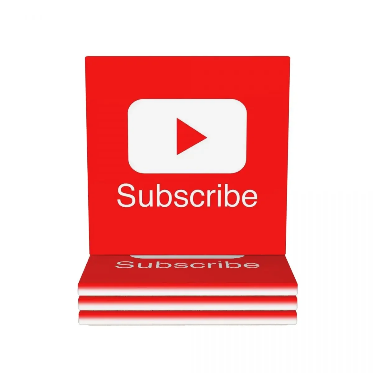 You Tube Subscribe Play Button Videos VLoggers Live Stream Coaster Ceramics Heat Resistant Mat Table Table Placemats Coffee Mat