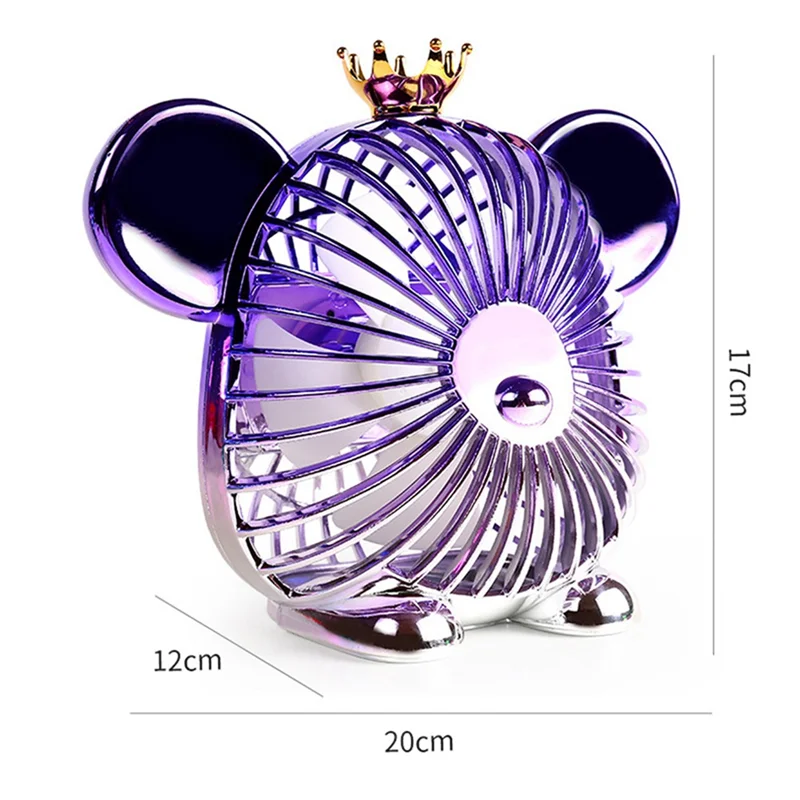 1200Mah พัดลมมินิฤดูร้อนพัดลมน่ารักแบบพกพาพัดลมเงียบ USB ชาร์จลมแรงสูงพัดลมสําหรับโฮมออฟฟิศสีม่วง