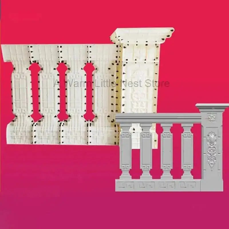 Column Railing New Balcony Mold Roman Chinese Guardrail Cement Building Decoration European Villa Cast-in-place Fence Thickened