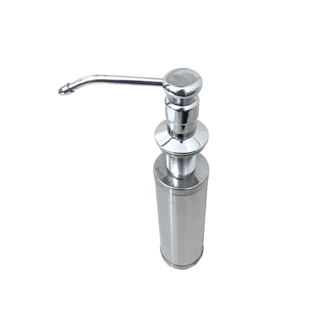 

304 Stainless Steel Kitchen Sink Soap Dispenser Brushed Finish Modern Lotion Pump Pump-Head Removable for Liquid Soap Shampoo