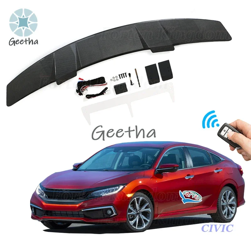 

Electric Car Spoilers Universal Carbon Fiber Rear Spoiler for Honda Civic Sedan Car Rear Trunk Tail Boot Spoiler Wing