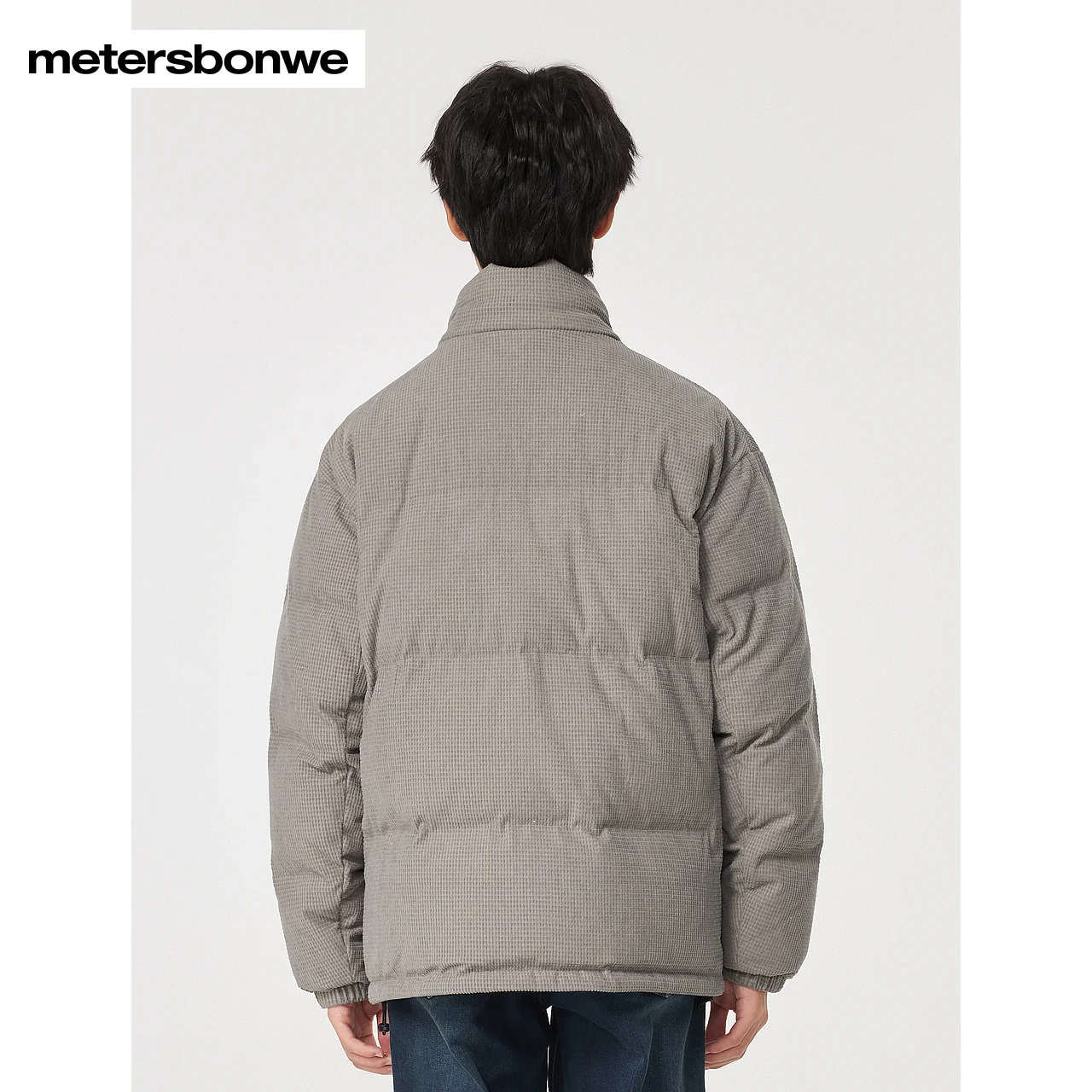 Metersbonwe-Men\'s Down Jacket Duck Down Corduroy Classic Stand Collar Embroidery Printing  Warm Wear Winter