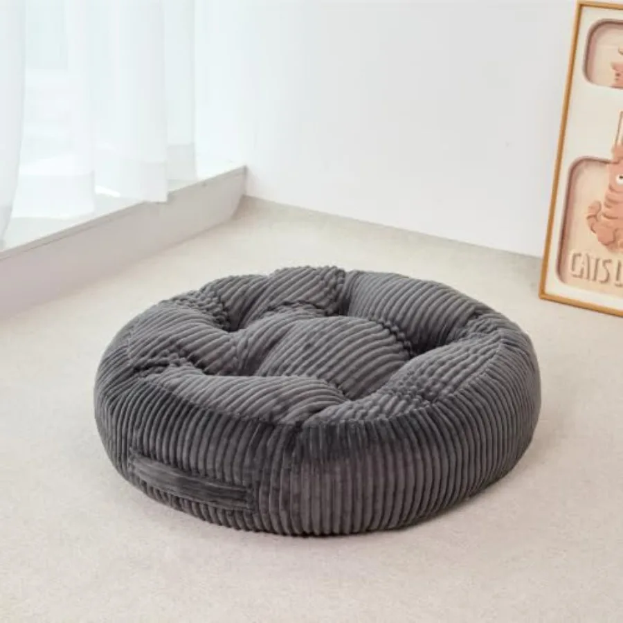Round Floor Pillow, 6-Inch Thick Meditation Floor Cushion with PP Cotton Filling, Soft Corduroy Boho Floor Seating for Living R