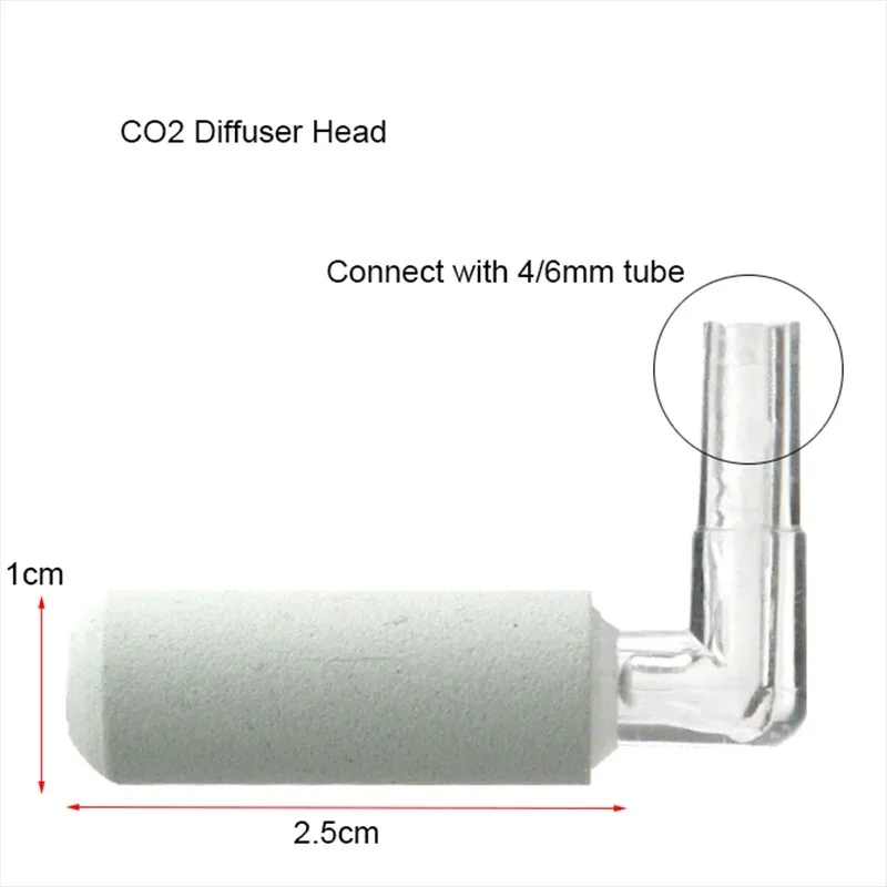 CO2 Diffuser 360° Refining Disc Acrylic Bent Tube Silicone Suction Cup Mini Aquarium Plant Tank CO2 Atomizer Aquatic Accessory
