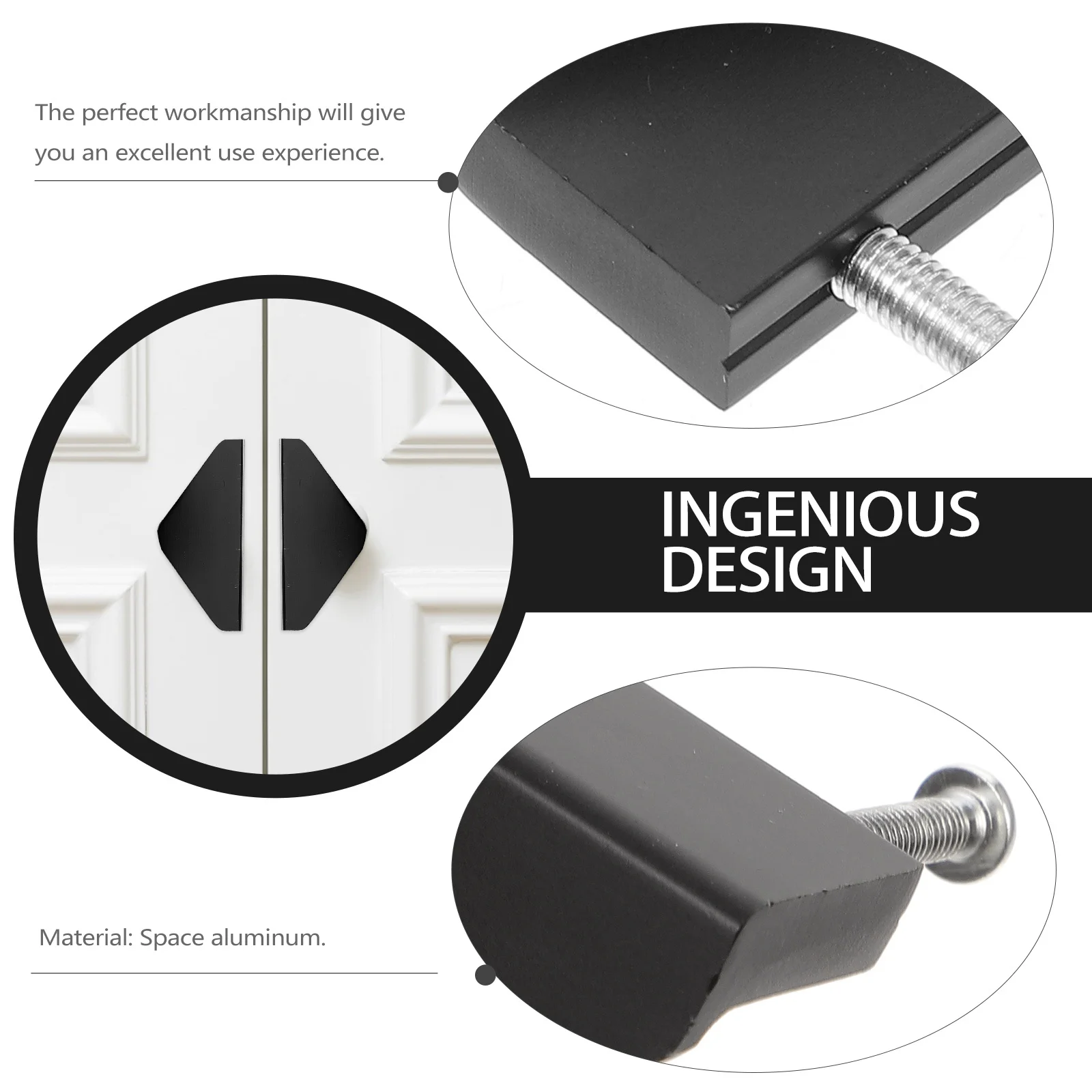 

4Pcs Triangle Shape Drawer Pulls Space Aluminum Cabinet Handles Durable Kitchen Cupboard Door Knobs Home Furniture