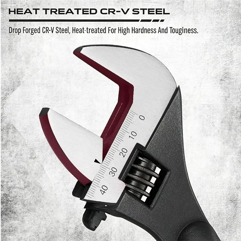 YANA50I CR-V Steel Black 3-Piece Adjustable Spud Wrench Set, SAE And Metric Scale Marked- 10-Inch, 12-Inch, 16-Inch