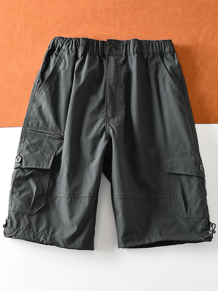 

Outdoor Men's Loose Multi-ket Qui-Dry Workwear orts Five-Quarter Pants Youth Faion Urban Sle Pure Color Summer