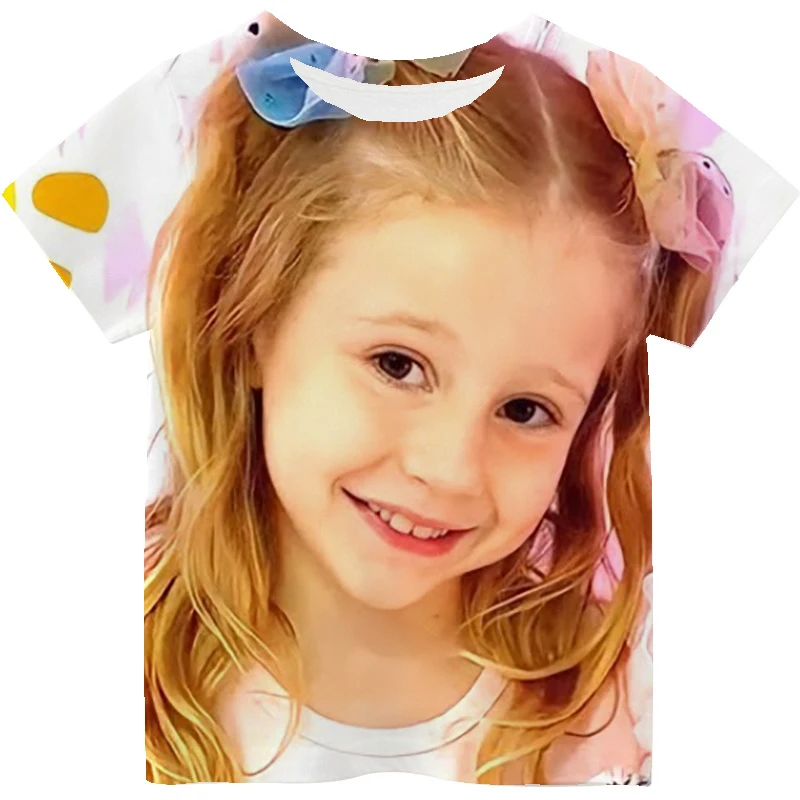 Cute Nastya T Shirt Kids Like Nastya Pattern Short Sleeve Casual Tops Girls y2k Clothes T-Shirt Summer Tees Children Clothing