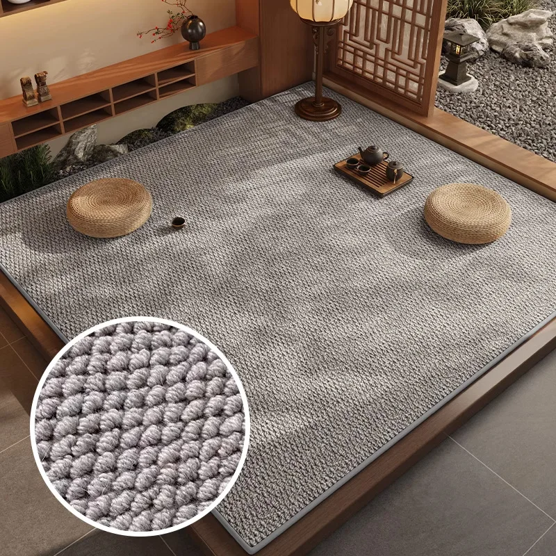 

Japanese Style Sisal-Like Rug Natural Wood Living Room Bedroom Tatami Mat Breathable Easy-Care Floor Mat