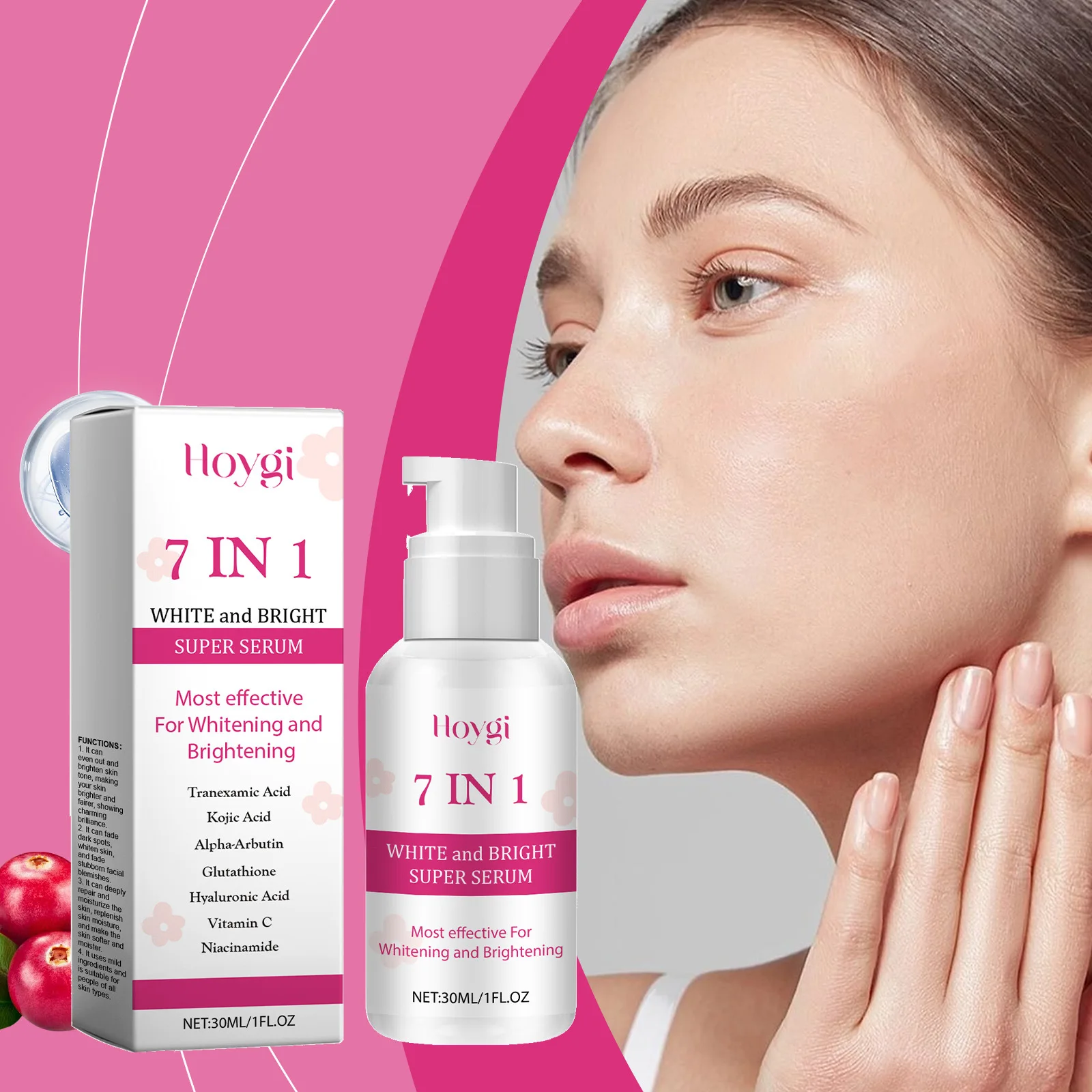 

7-in-1 Skin Care Serum Soft and Shiny Nourishing Facial Skin Moisturizing Brighten Skin Tone Fade Pigmentation and Darkness